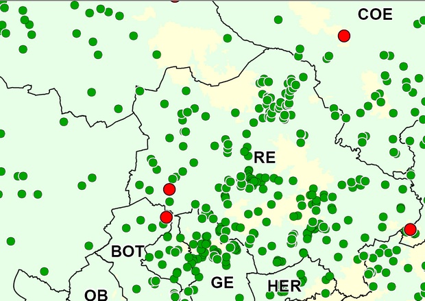 &Uuml;bersichtskarte Alleen im Kreis RE (LANUV 2009)